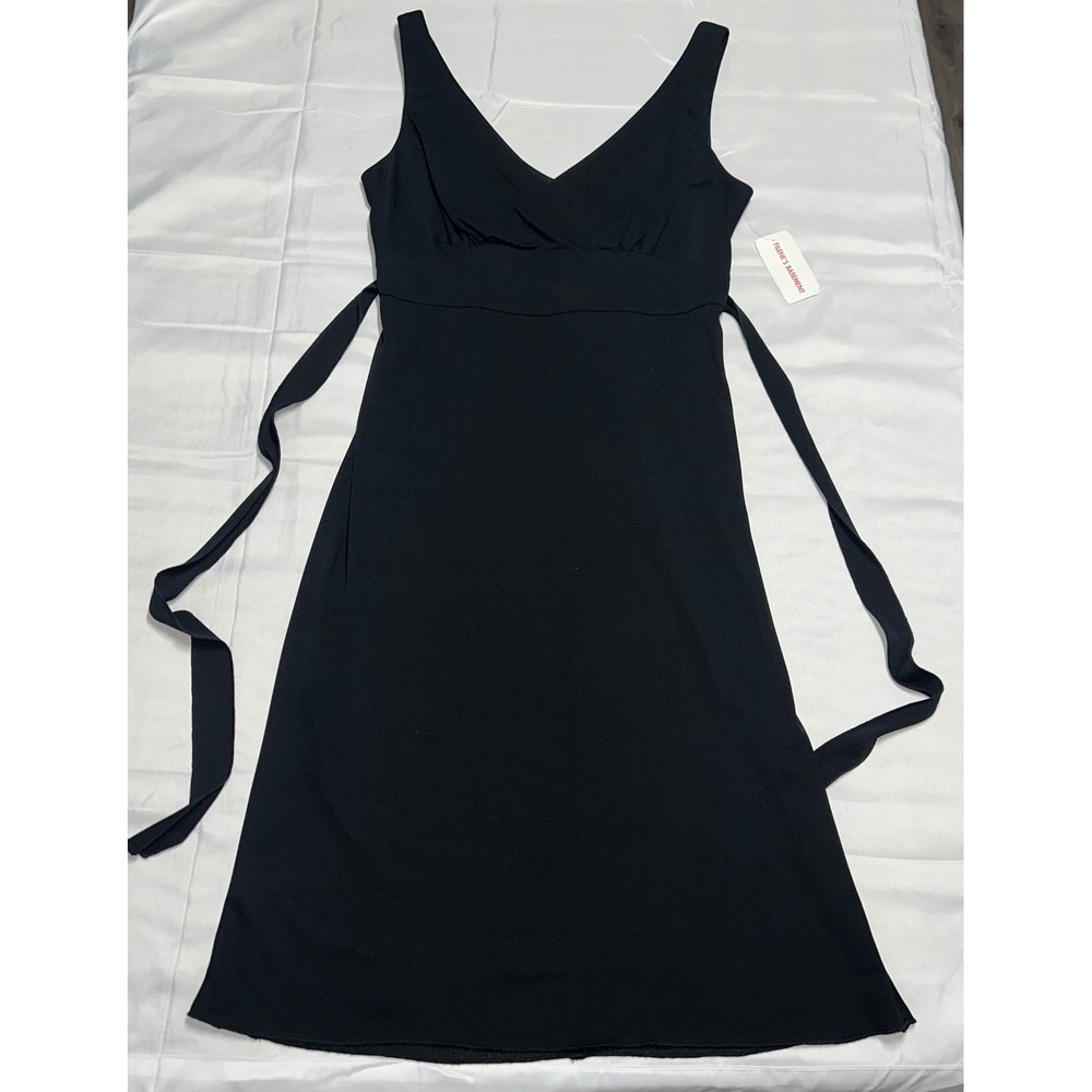 Be Smart Vintage Black Tie Waist Midi Dress Juniors 9/10 NWT Filene's 0123